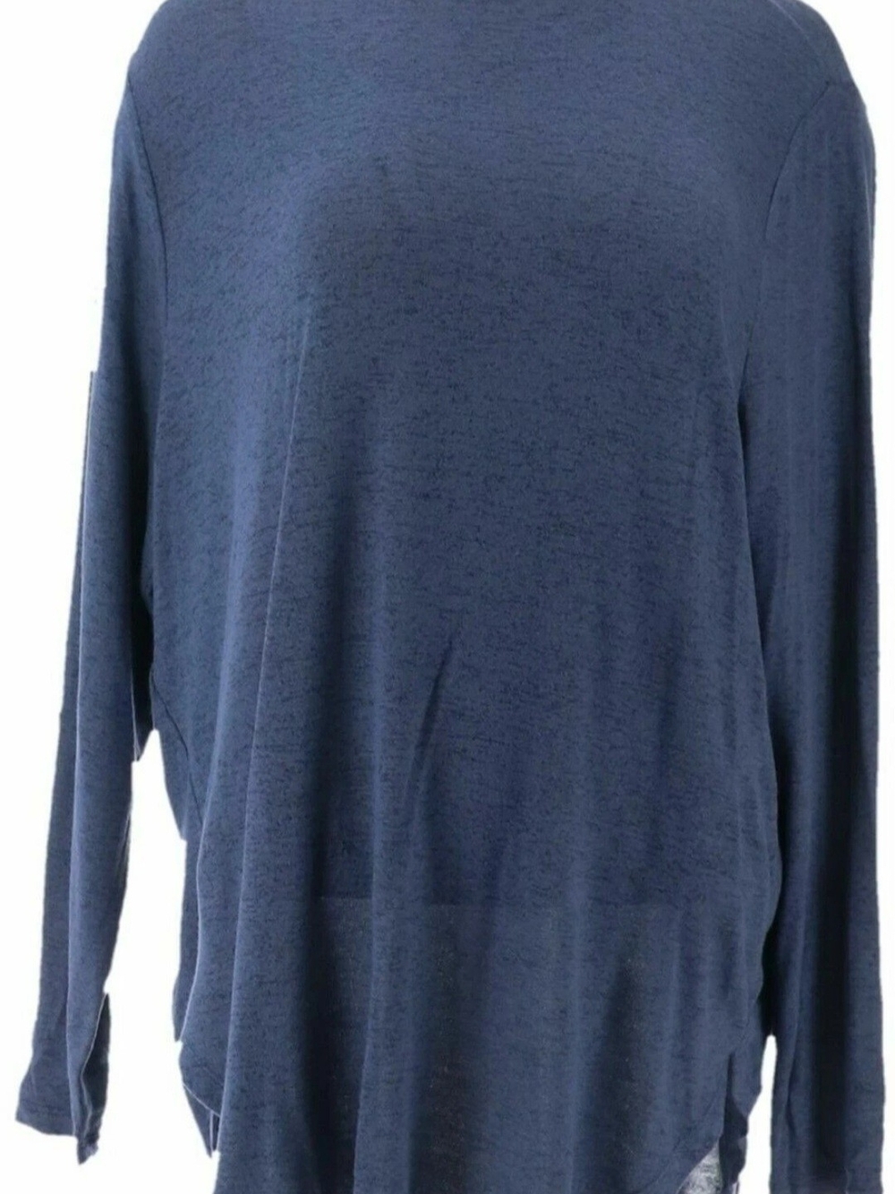 AnyBody XX-Small Brushed Hacci Turtleneck Top Indigo XXS 2XS